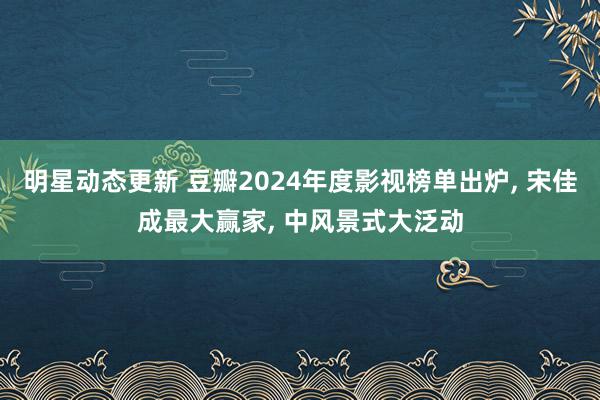 明星动态更新 豆瓣2024年度影视榜单出炉, 宋佳成最大赢家, 中风景式大泛动