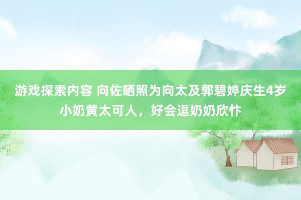 游戏探索内容 向佐晒照为向太及郭碧婷庆生4岁小奶黄太可人，好会逗奶奶欣忭